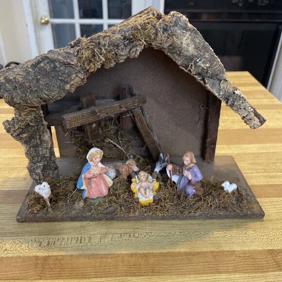 Vintage Italian Nativity Set Christmas Manger Scene Figures Made In Italy - Picture 12 of 16